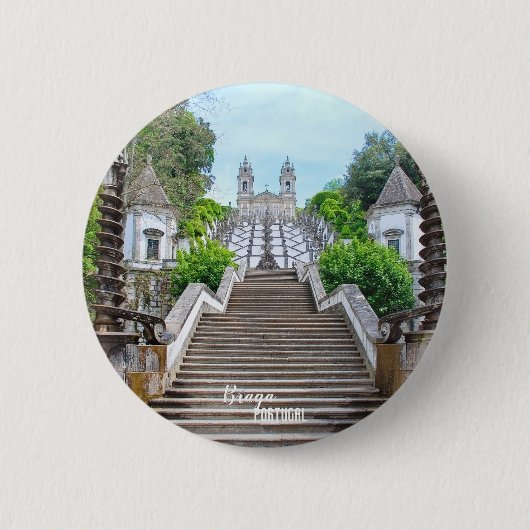 Bom Jesus de Braga Katholiek Heiligdom, Portugal Ronde Button 5,7 Cm (Voorkant)