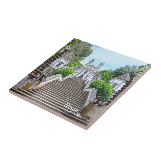 Bom Jesus de Braga Katholiek Heiligdom, Portugal Tegeltje (Zijkant)