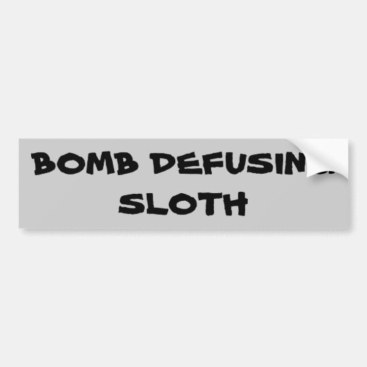 Bom onschadelijk maken van luiaard bumpersticker (Voorkant)