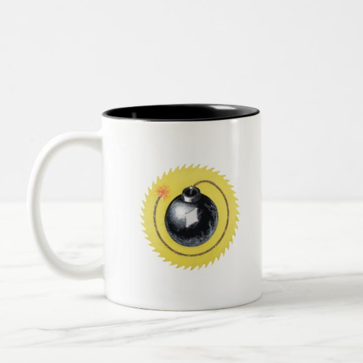 bomaanslag tweekleurige koffiemok (Links)