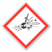 Bomb exploderen - GHS-label Sticker (Voorkant)