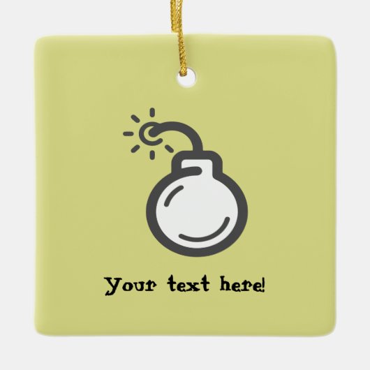 Bombalpictogram Keramisch Ornament (Voorkant)