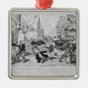 Bombardement en belegering in Straatsburg Metalen Ornament