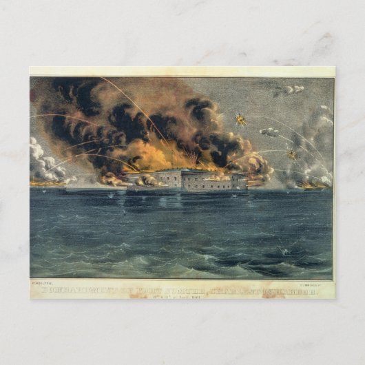 Bombardement Fort Sumter Briefkaart (Voorkant)