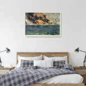 Bombardement Fort Sumter Canvas Afdruk (Insitu (Slaapkamer))