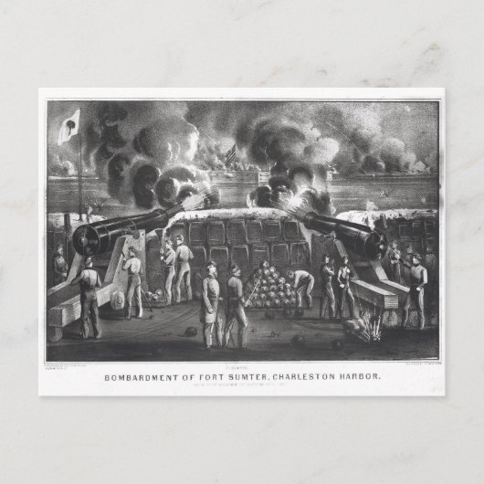 Bombardement Fort Sumter, Charleston Harbour Briefkaart (Voorkant)