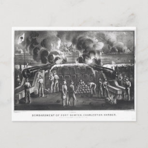 Bombardement Fort Sumter, Charleston Harbour Briefkaart