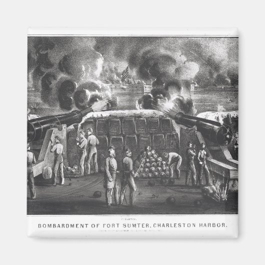 Bombardement Fort Sumter, Charleston Harbour Magneet (Voorkant)