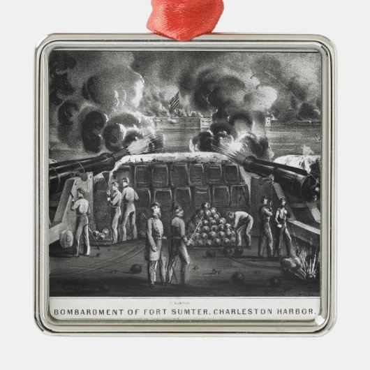 Bombardement Fort Sumter, Charleston Harbour Metalen Ornament (Voorkant)