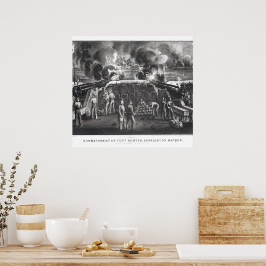 Bombardement Fort Sumter, Charleston Harbour Poster (Keuken)