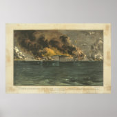 Bombardement Fort Sumter door Ives Poster (Voorkant)