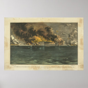 Bombardement Fort Sumter door Ives Poster