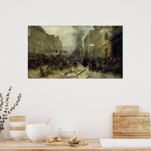 Bombardement Parijs in 1871 Poster (Keuken)