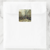 Bombardement Parijs in 1871 Vierkante Sticker (Tas)