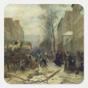 Bombardement Parijs in 1871 Vierkante Sticker