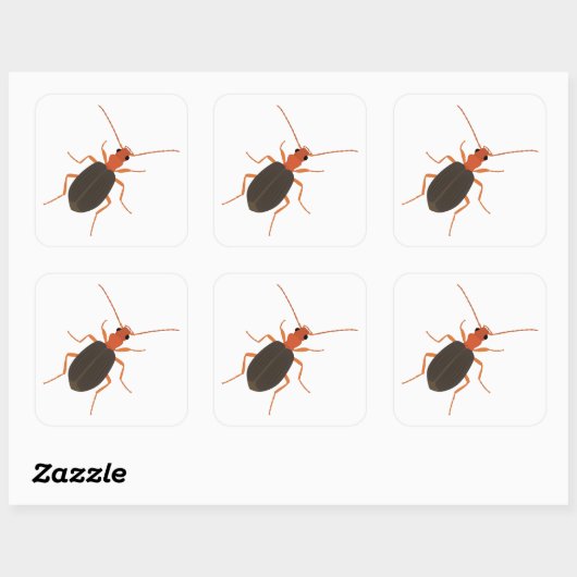 Bombardier kever vierkante sticker (Vel)