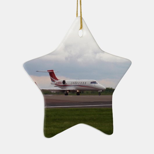 Bombardier Lear Jet 45XR Keramisch Ornament (Rechts)