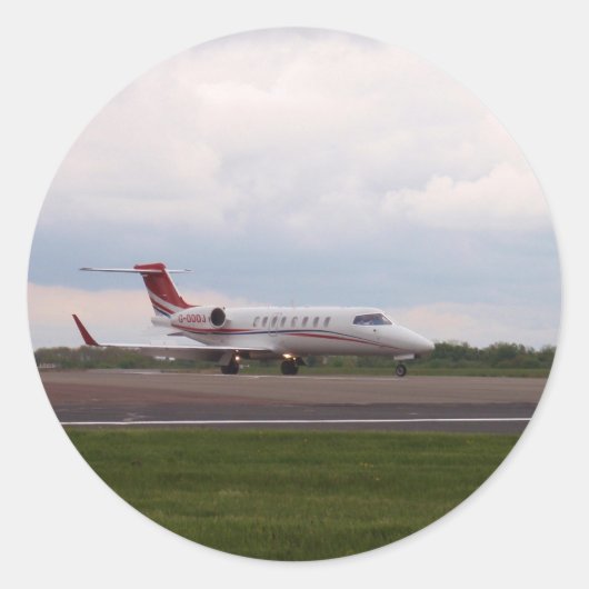 Bombardier Lear Jet 45XR Ronde Sticker (Voorkant)