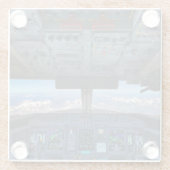 Bombardier Q400 Cockpit over de Alpen-Muismat Glazen Onderzetter (Achterkant)