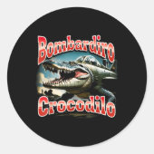 Bombardiro Bombardino Crocodilo Grappig Italiaans Ronde Sticker (Voorkant)