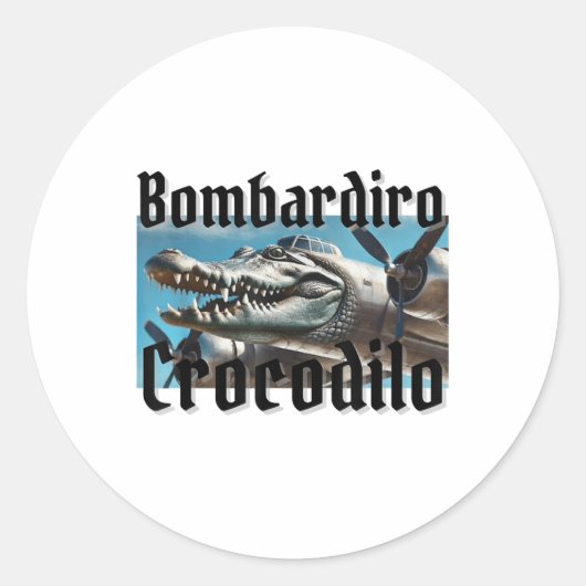 Bombardiro Bombardino Crocodilo Grappig Italiaans  Ronde Sticker (Voorkant)