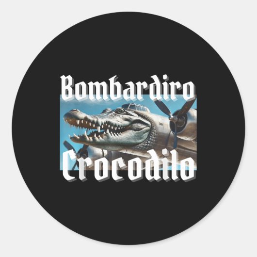 Bombardiro Bombardino Crocodilo Grappig Italiaans  Ronde Sticker (Voorkant)