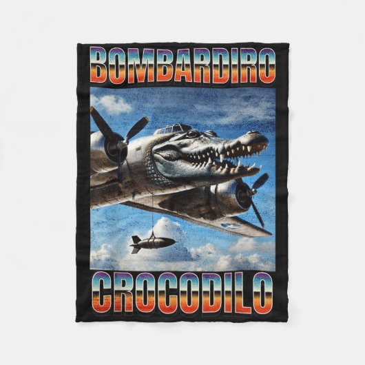 Bombardiro Crocodilo Funny Trendy Italiaanse Herse Fleece Deken (Voorkant)