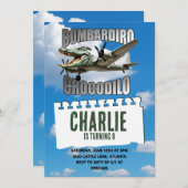 Bombardiro Crocodilo uitnodiging voor verjaardag (Voorkant / Achterkant)