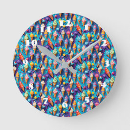 Bombastische, kleurrijke ijsjes ronde klok