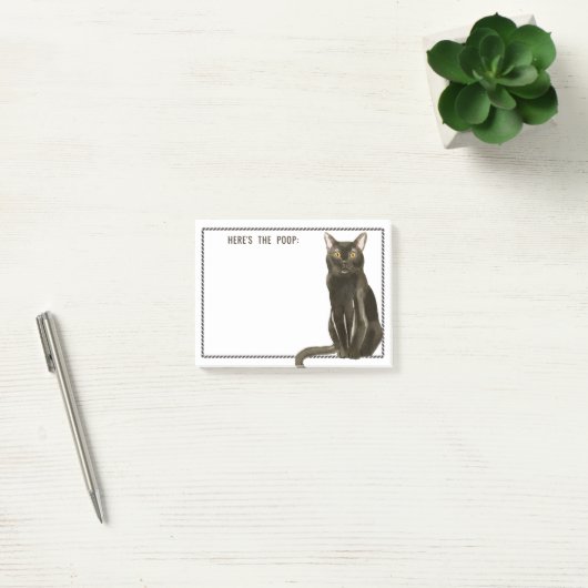 Bombay Black Cat | bewerkbare tekst | Hier is de P Post-it® Notes (Kantoor)