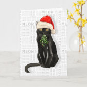 Bombay Black Cat Funny Kerstmis Kaart (Gele Bloem)