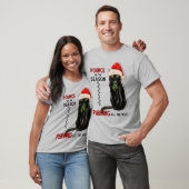 Bombay Cat Breed Black Kat in een Santa Hat T-shirt (Unisex)