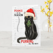 Bombay Cat Breed Funny Kerstmis Kaart (Gele Bloem)