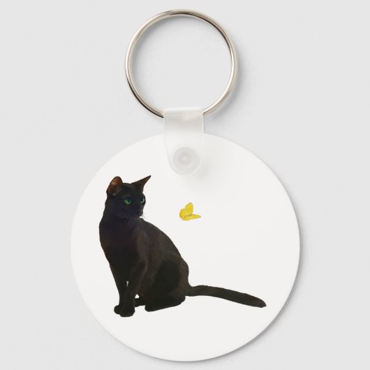 Bombay Cat & Butterfly Sleutelhanger (Voorkant)