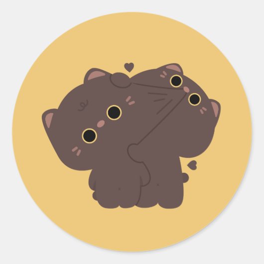 Bombay Cat Couple Ronde Sticker (Voorkant)