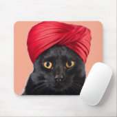 Bombay Cat Wearing A Turban Muismat (Met muis)