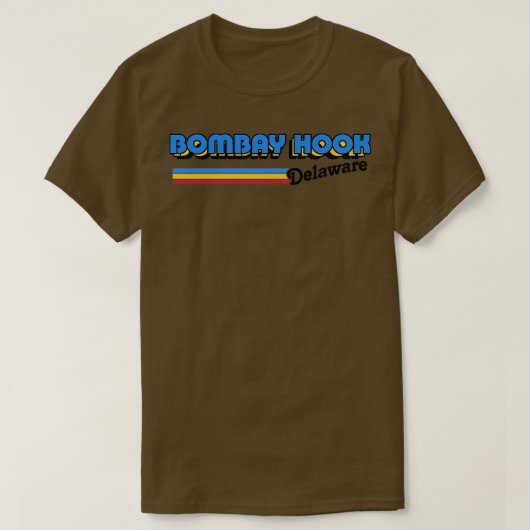 Bombay Hook Delaware Retro Styled Design T-shirt (Design voorkant)