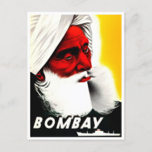 Bombay India briefkaart voor vintage-reizen