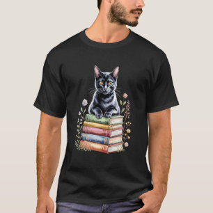 Bombay Kat Boekenwurm Bloemen Boek Lezen Boeken T-shirt