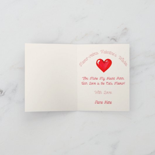 Bombay kat Gesponnen-effect Valentijn Kaart (Binnen)