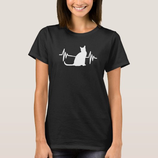 Bombay Kat Hartslag Witte T-shirt (Voorkant)