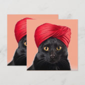 Bombay-kat met een tulband kaart (Voorkant / Achterkant)