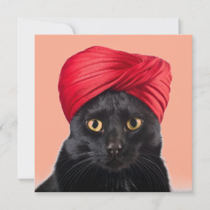 Bombay-kat met een tulband kaart