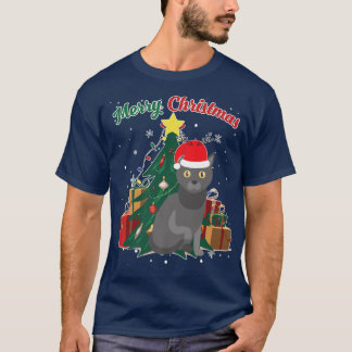 Bombay met kerstboomkat sneeuw flakes Cadeau T-shirt