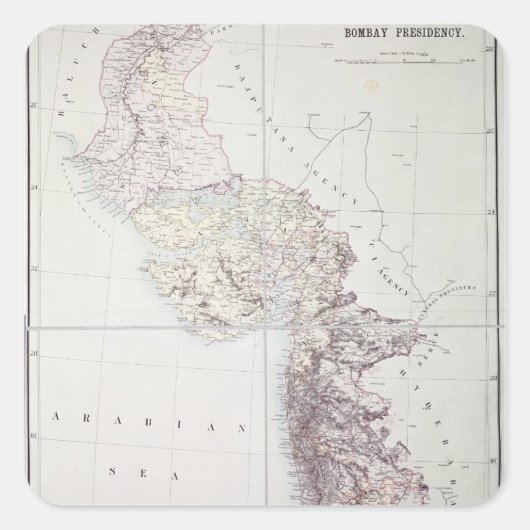 Bombay President, 1890 Vierkante Sticker (Voorkant)