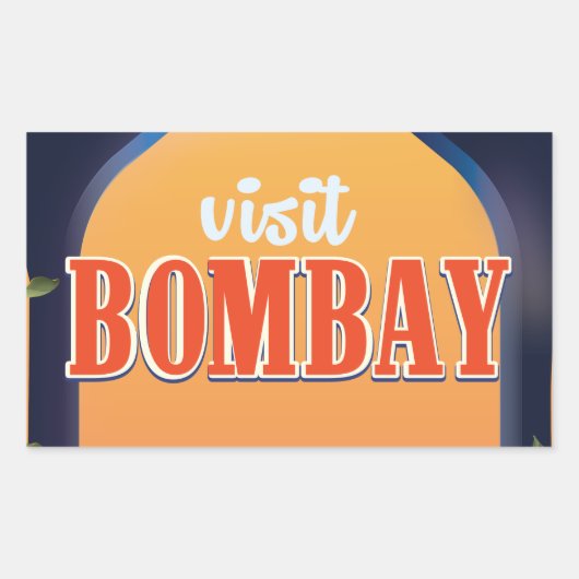 Bombay Reisprent uit het verleden. Rechthoekige Sticker (Voorkant)