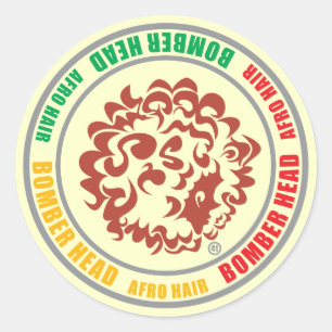 BOMBERHOOFD-RASTA (Sticker) Ronde Sticker
