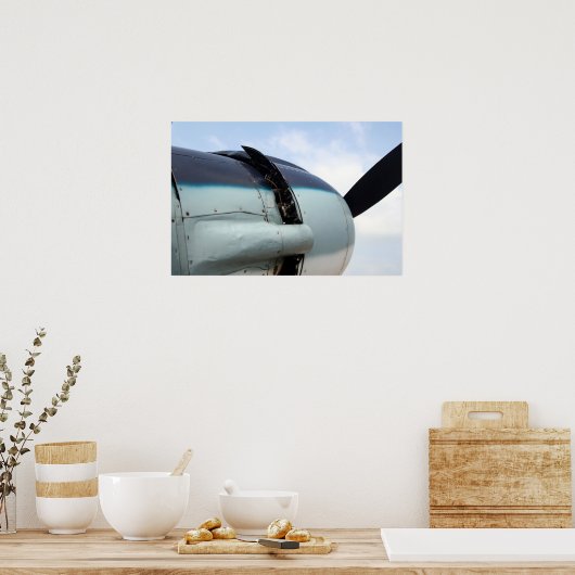 Bombermotor van de Tweede Wereldoorlog Poster (Keuken)