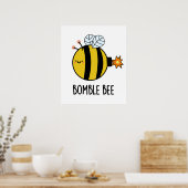 Bomble bee Funny Bumblebee Bomb Pun Poster (Keuken)