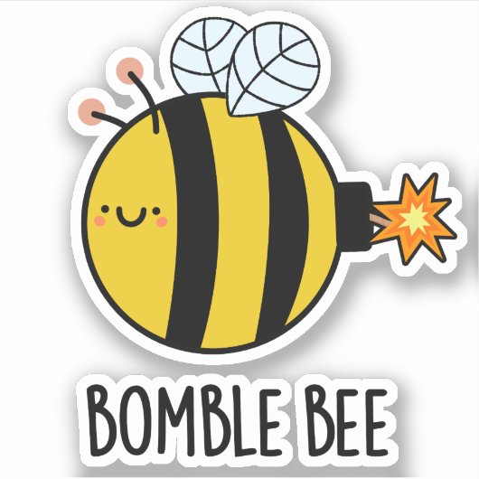 Bomble bee Funny Bumblebee Bomb Pun Sticker (Voorkant)